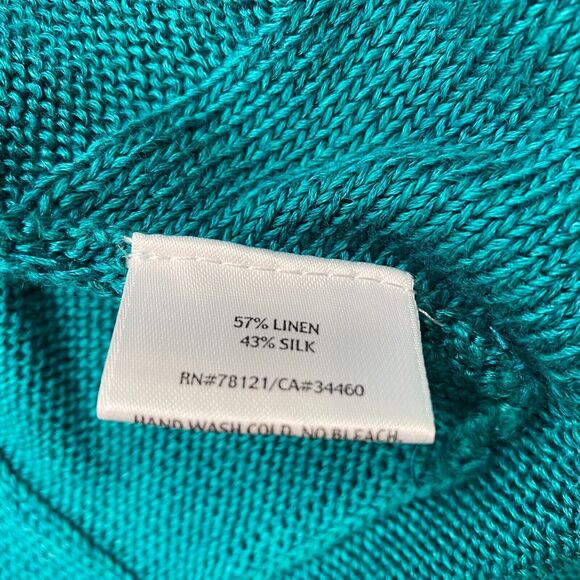 Eileen Fisher Cardigan Sweater Womens Small Linen Silk Blend Open Front Summer S - Picture 6 of 9